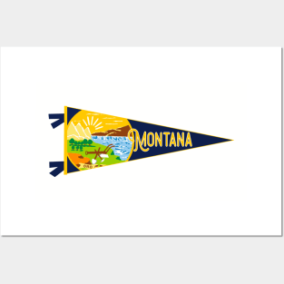 Montana Flag Pennant Posters and Art